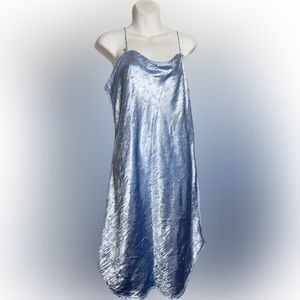 Petra Fashions Floral Embroidered Straps Sleepwear Satin Midi Nightgown large